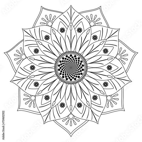 Round Mandala on a White Background