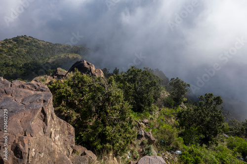 A view on the Raidah Nature Sanctuary from Jabal Sawda, the highest peak in Saudi Arabia. photo