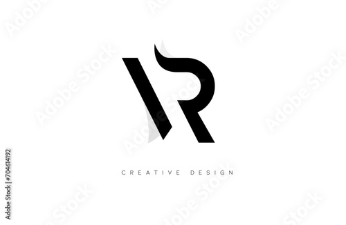 Black VR letter logo, minimalist vr logo icon design with simple elegant clean and modern look.