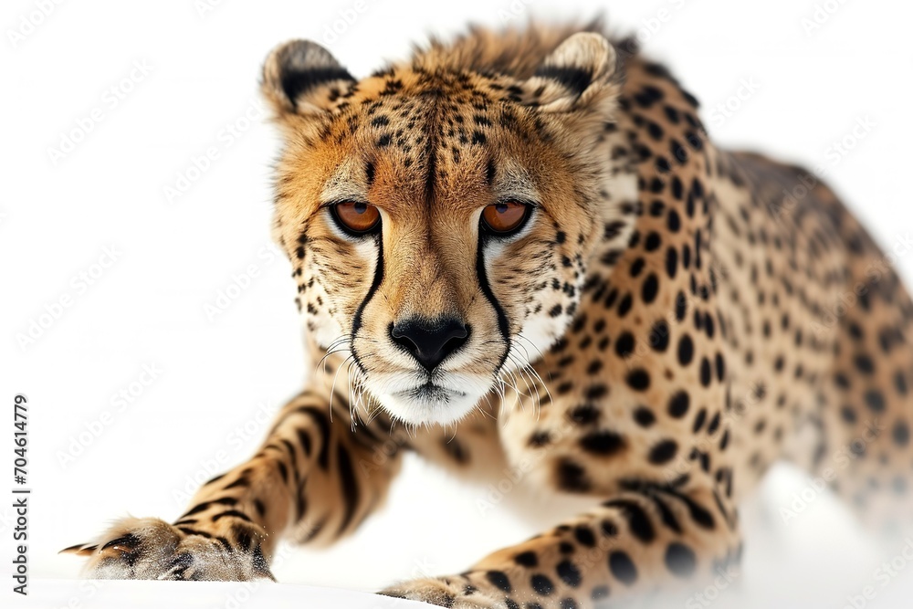 Cheetah in front of a white background running
Cheetah in front of a white background running