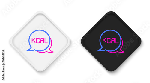 Line Kcal icon isolated on isolated on white background. Health food. Colorful outline concept. Vector