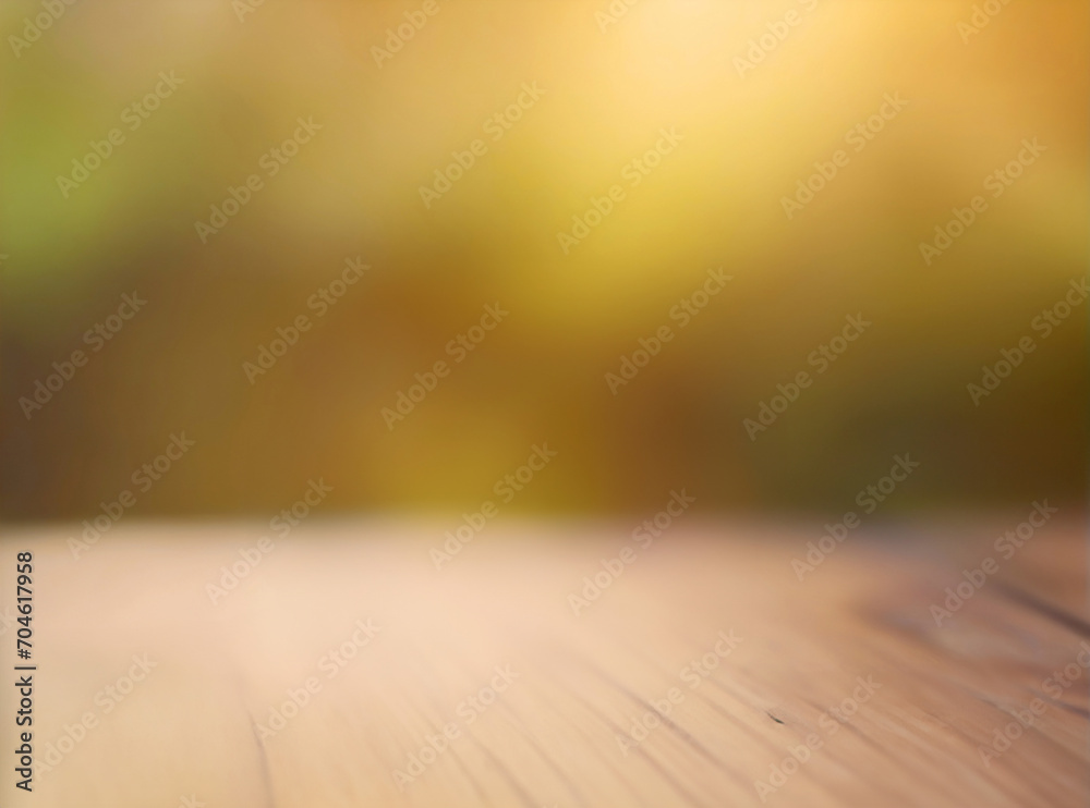 Empty wooden deck table over blurred nature background. Smooth stage for trendy product presentation. Empty wooden deck table over blurred nature background. Smooth stage for trendy product presentation.