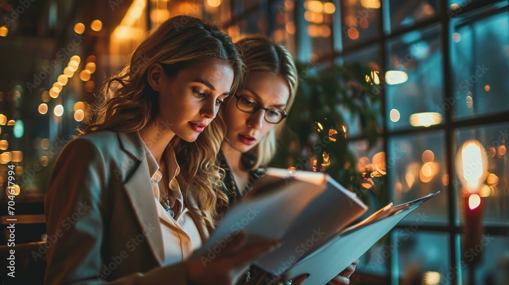 An image of a businesswoman mentoring a younger professional, symbolizing the importance of mentorship and professional development. [Businesswoman