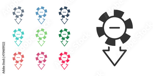 Black Casino chips icon isolated on white background. Casino gambling. Set icons colorful. Vector