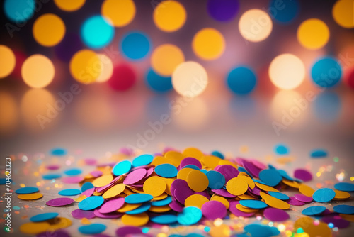 Confetti and party bokeh background