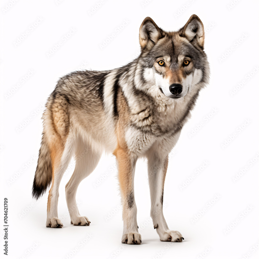 Obraz premium wolf on white background isolated