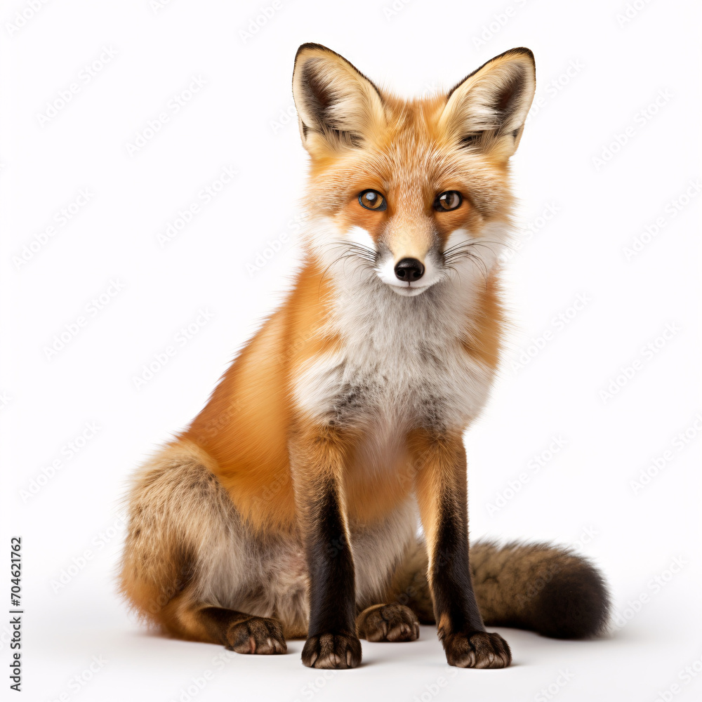 fox on white background isolated fox on white background isolated