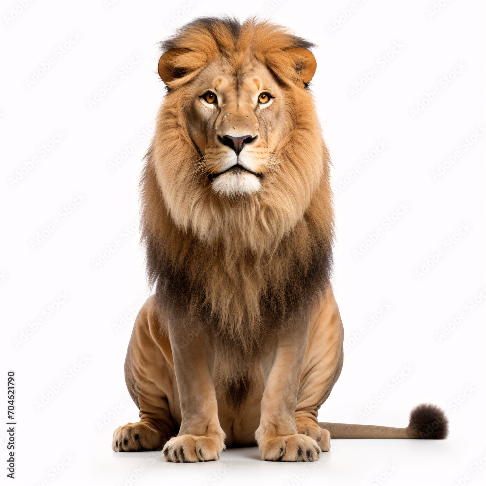 lion on white background isolated