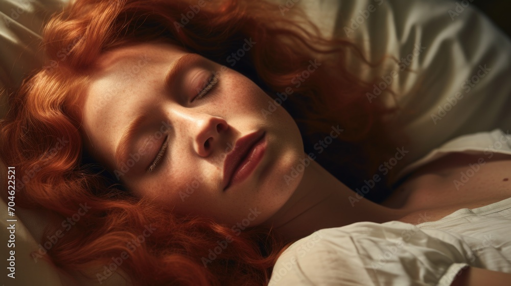 A happy woman lies in bed with her eyes closed and smiles peacefully. Dreams and plans, stress-free, happiness and mental health. A happy woman lies in bed with her eyes closed and smiles peacefully. Dreams and plans, stress-free, happiness and mental health.