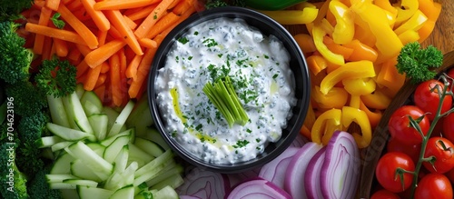 Vegan Vegetable Platter with Onion Dip photo