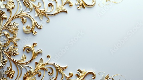 Elegant gold foil patterns forming an intricate design on a white background, adding a touch of sophistication to the banner. [Gold foil elegance]