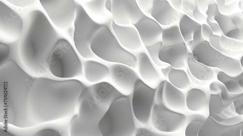 Abstract 3D shapes in white forming a contemporary and visually interesting banner background. [3D shape abstraction]