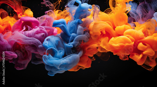 wallpaper of colored ink in water