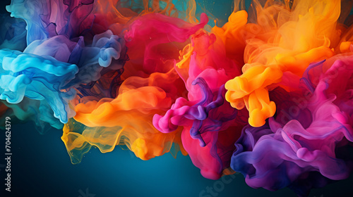  wallpaper of colored ink in water.
