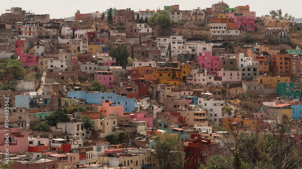 The colorful neighbourhood right nex to Pastitos Park, Guanajuato, Mexico