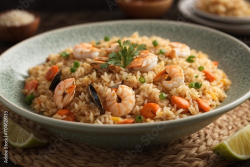 rice with vegetables and shrimp (Arroz de Marisco)
