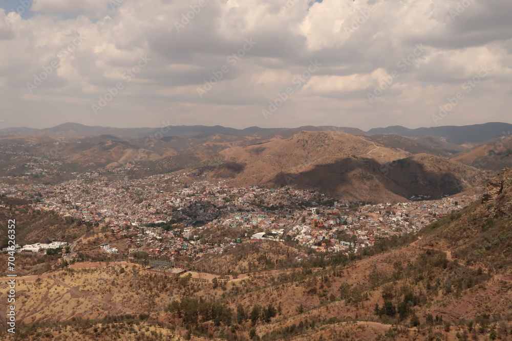 Spectacular view from the Cerro de la Bufa hiking area onto Guanajuato, Mexico