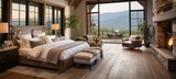 Modern mountain home bedroom interior design