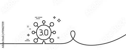 Web3 line icon. Continuous one line with curl. Web 3.0 internet technology sign. Decentralized system symbol. Web3 single outline ribbon. Loop curve pattern. Vector