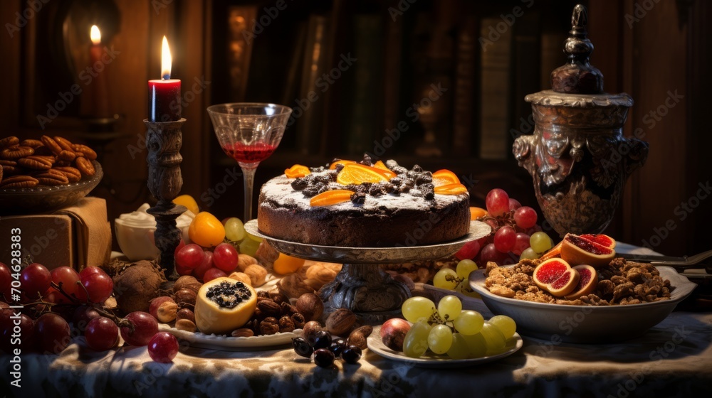 Portuguese Bolo Rei is a traditional Chrismas cake. Neural network AI generated art Portuguese Bolo Rei is a traditional Chrismas cake. Neural network AI generated art