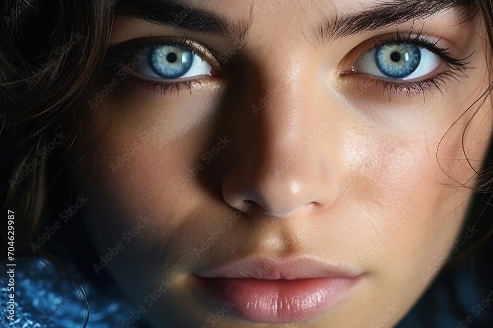 Portrait of a young woman with blue eyes Portrait of a young woman with blue eyes