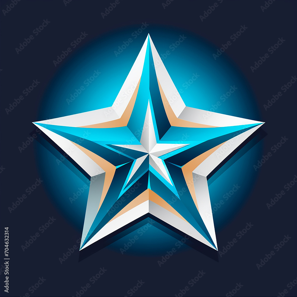 Logo estrella azul ilustrada