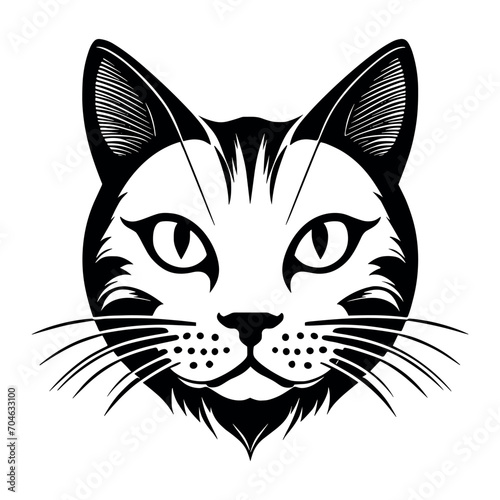 Cute cat vector black and white cartoon character design collection. White background. Pets, Animals. © saju1993