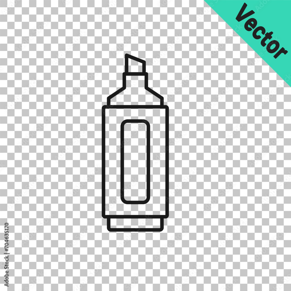 Black line Marker pen icon isolated on transparent background. Vector Black line Marker pen icon isolated on transparent background. Vector