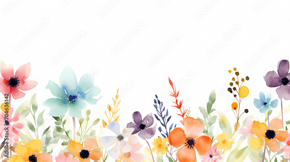 Floral frame with decorative flowers, decorative flower background pattern, floral border background Floral frame with decorative flowers, decorative flower background pattern, floral border background