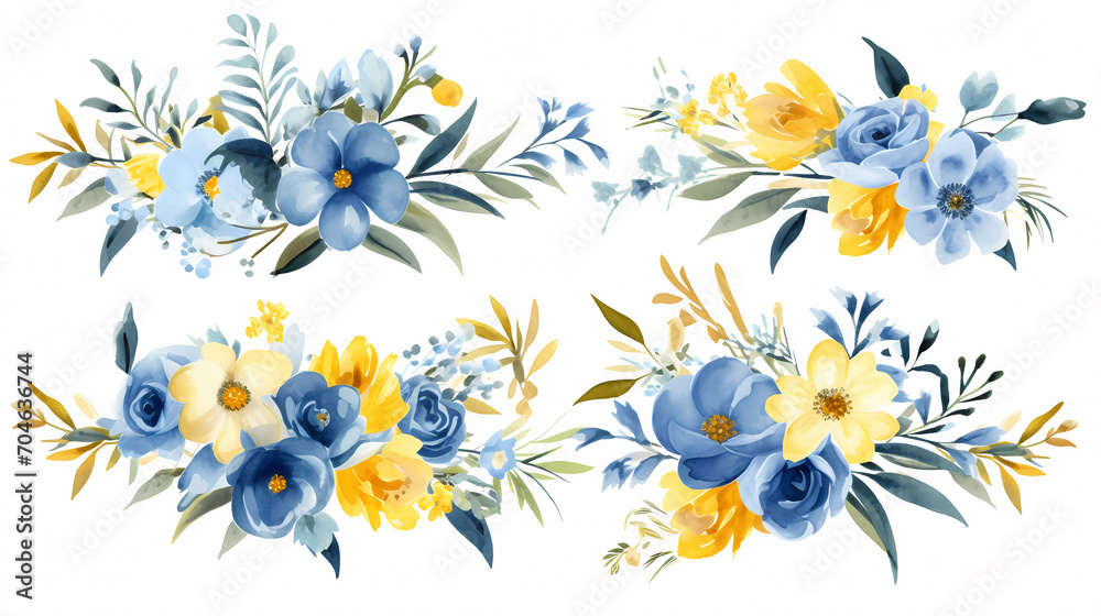 Obraz premium Floral frame with decorative flowers, decorative flower background pattern, floral border background