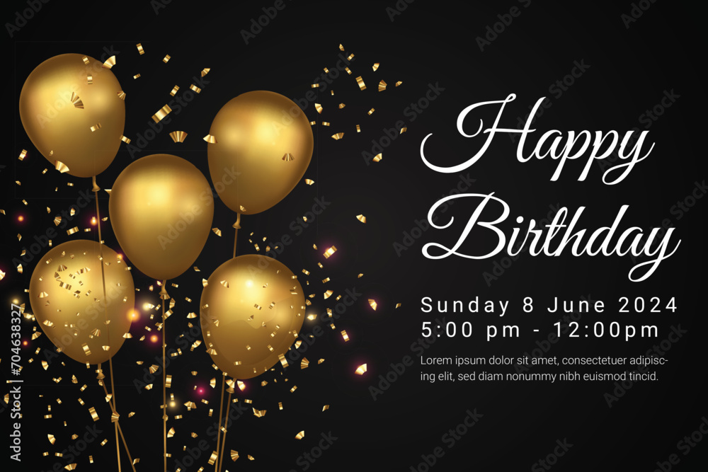 a vector template of birthday card design or invitation card mockup