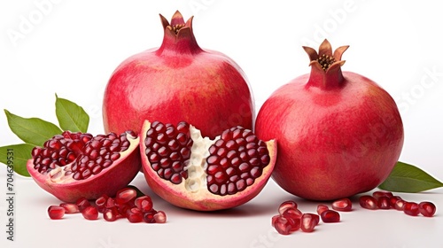 Pomegranate on white background,