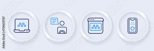 Set line Taxi mobile app, driver and icon. Vector
