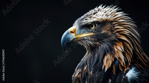 eagle, large bird of prey on a black background, art, fantasy, unusual bright predator photo