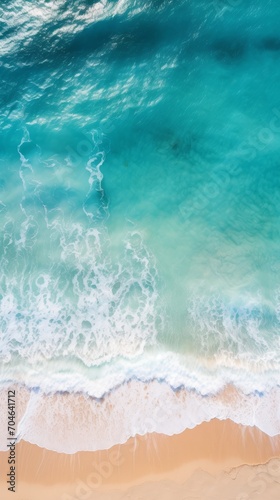 A Serene Aerial View of a Beach and Ocean
