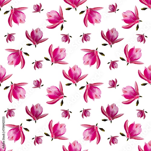 seamless floral pattern  magnolia  seamless magnolia pattern  seamless pattern with flowers