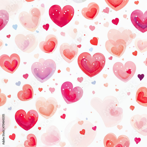 Pink hearts with a white background illustration