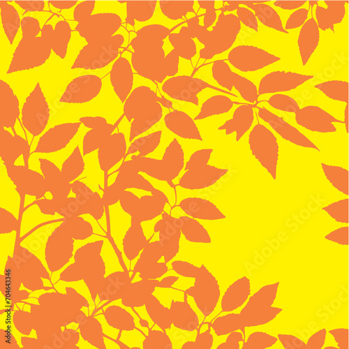 Seamless pattern with leaves, vector