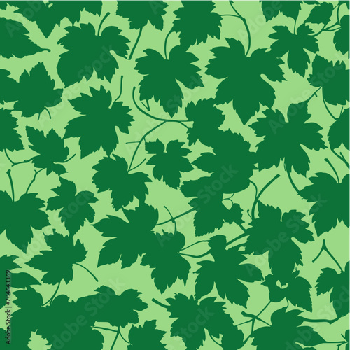 Seamless pattern with leaves, vector
