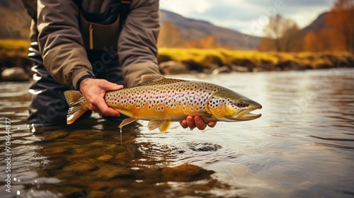 Fly fishing in the river