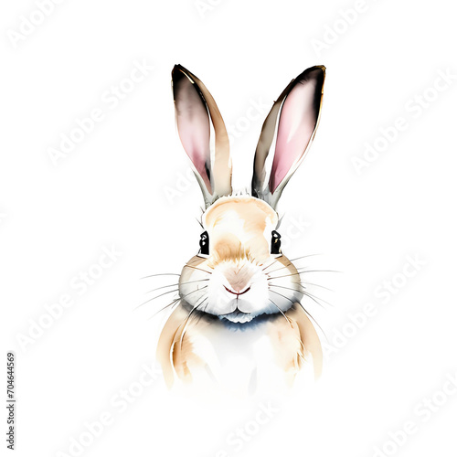 bunny rabbit easter watercolor illustration sketch isolated no background