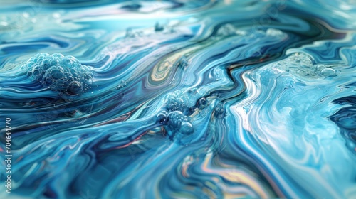  a close up view of a blue and white marbled surface with a swirly design in the middle of the image.