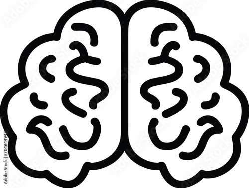 Human brain vector icon illustration isolated on white background