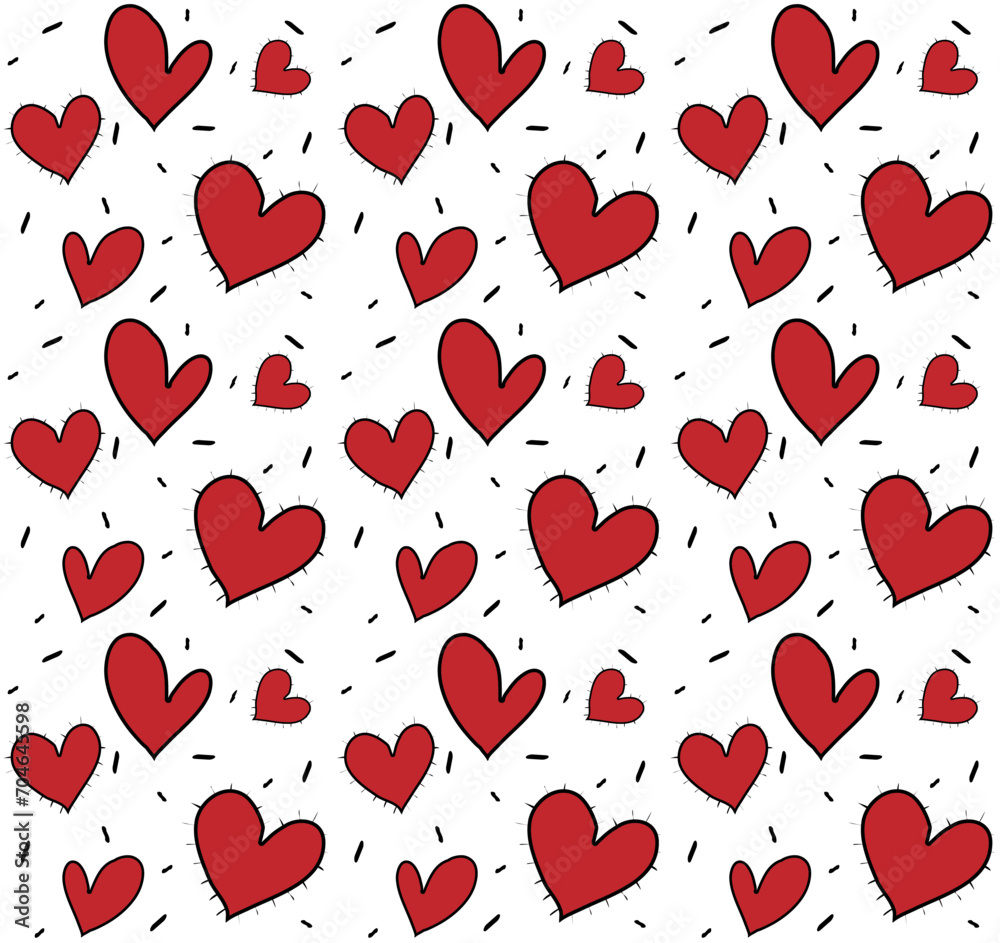 Love heart pattern seamless background. Design with heart red and white color tone. vector. Love heart pattern seamless background. Design with heart red and white color tone. vector.