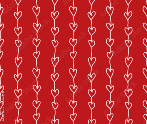 Love heart pattern seamless background. Design with heart red and white color tone. vector.