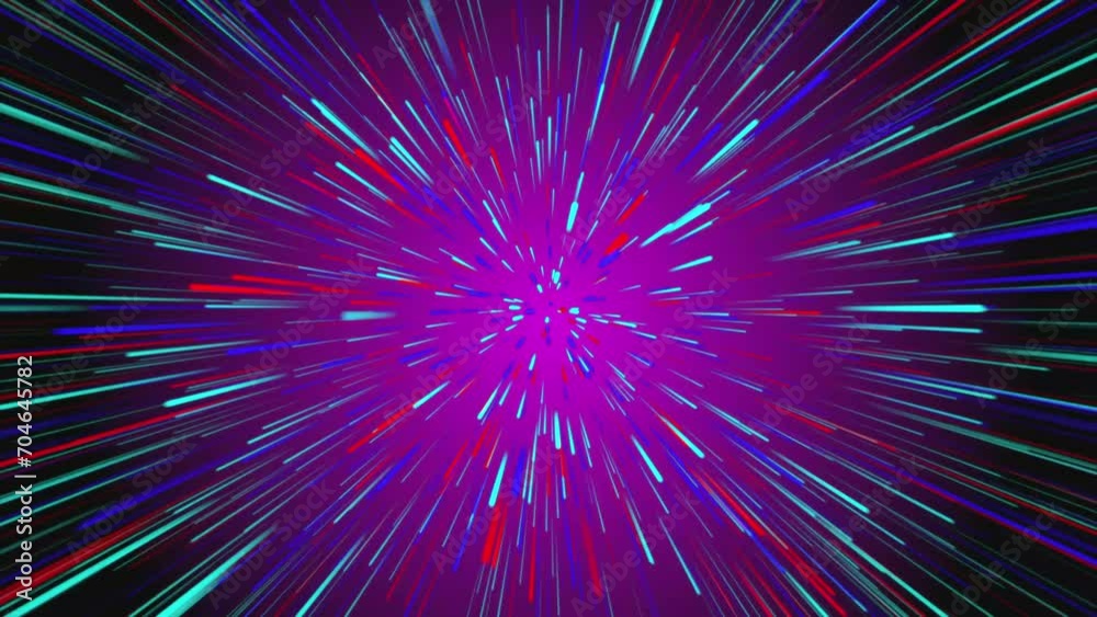 Neon lines abstract red blue turquoise on black and purple. Abstract motion background. Neon lines abstract red blue turquoise on black and purple. Abstract motion background.