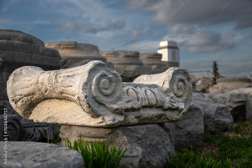 Some ruins found in the ancient city of Agora