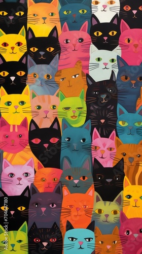 A Collection of Colorful Cats