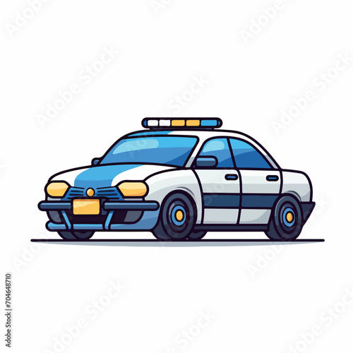 POLICE CAR in cartoon, doodle style. Isolated 2d vector illustration in logo, icon, sketch style, Eps 10. AI Generative