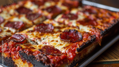 Fototapeta Naklejka Na Ścianę i Meble -  Scrumptious Detroit Pizza